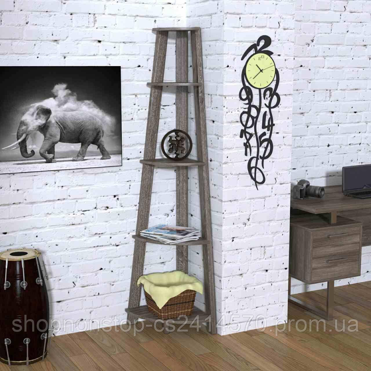 Стеллаж угловой лофт L-180 Loft design Дуб Борас - фото 3 - id-p1157566963