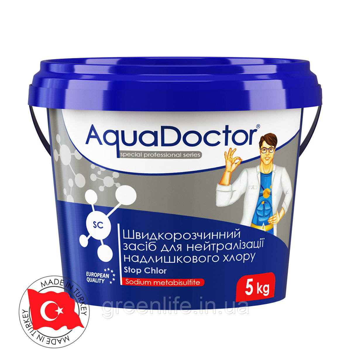 Засіб для нейтралізації надлишкового хлору AquaDoctor SC Stop Chlor (1 кг), Аквадоктор, 1 кг