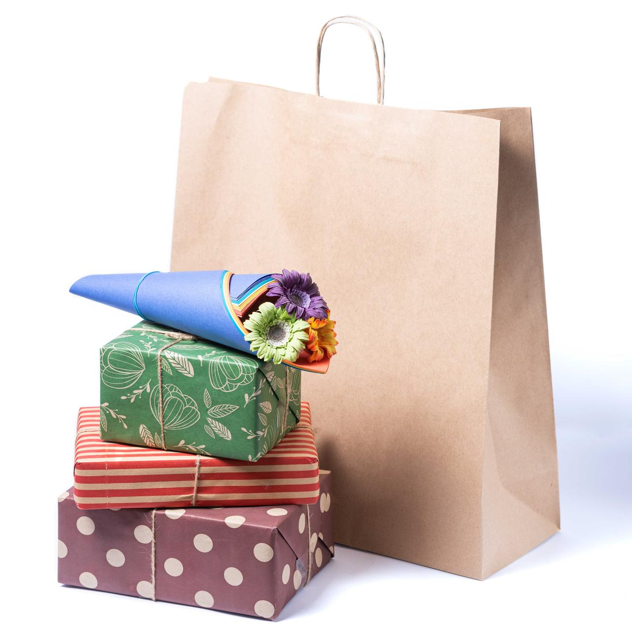 Пакети паперові для магазина одягу 440*160*480 мм Крафт пакет великий з ручками, фото 1