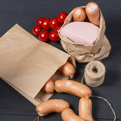 Бумажные пакеты крафт 220*60*340 мм, эко пакеты для продуктов, упаковка ...