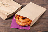 Паперові пакети для випічки 180*50*280 мм Крафт бурий паперовий пакет харчовий для упаковки, фото 8