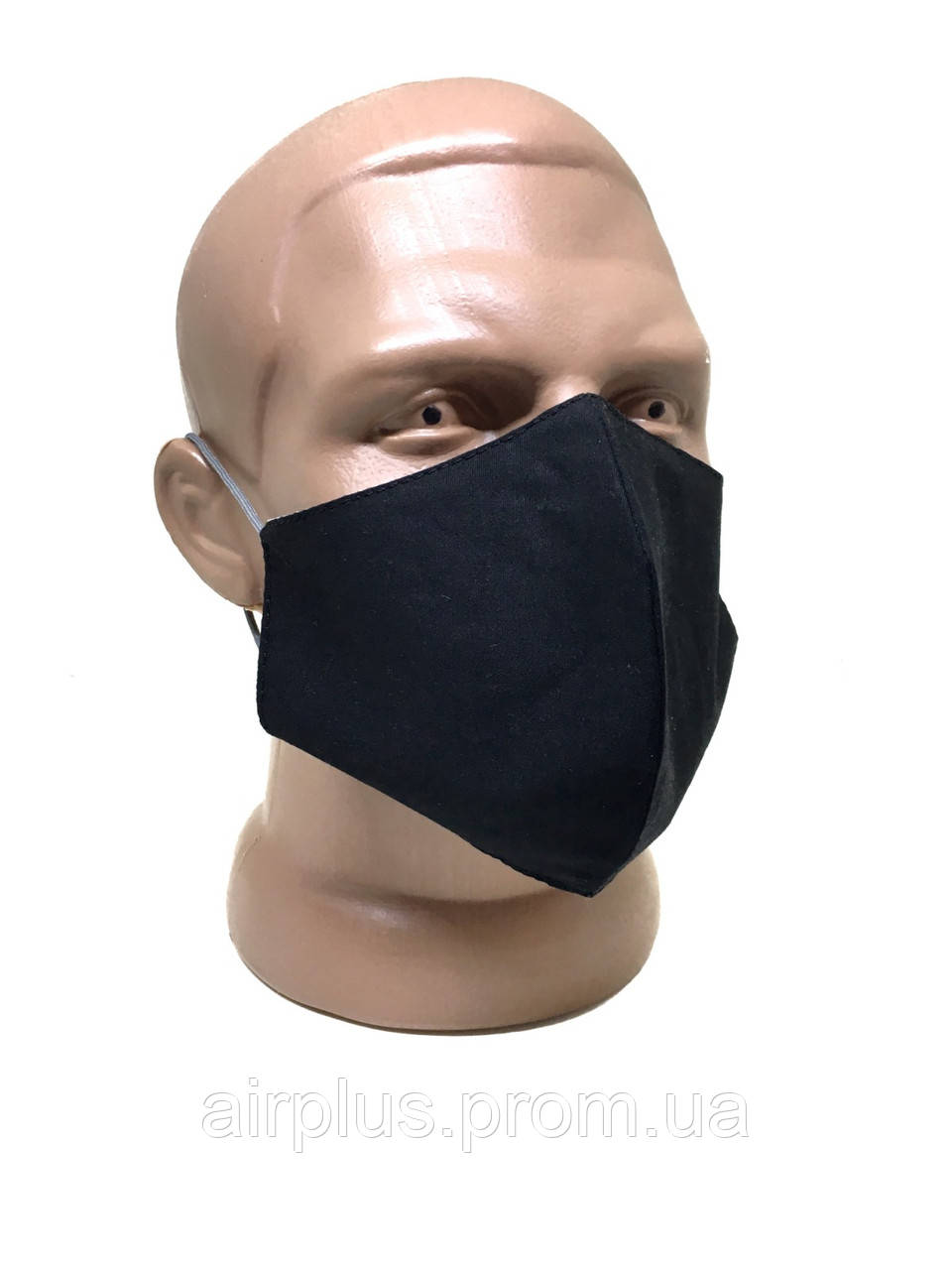 Маска для обличчя багаторазова захисна чорна, фото 1