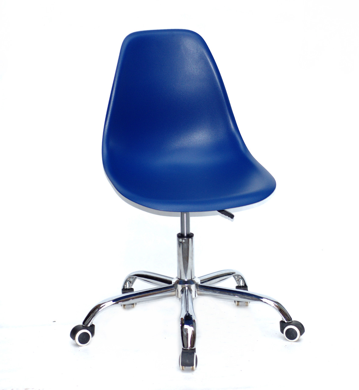 Офісний пластиковий стілець на коліщатках регульований Nik Office,колір  синій 54