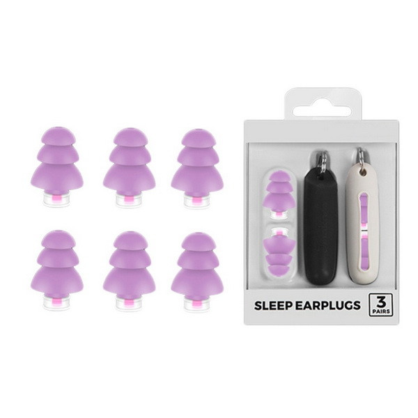 3 пари Беруші для сну, універсальні багаторазові Imakara Sleep Purple