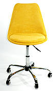 Стул офисный мягкий на колесиках Milan Soft Office Шенилл ,желтый G-100
