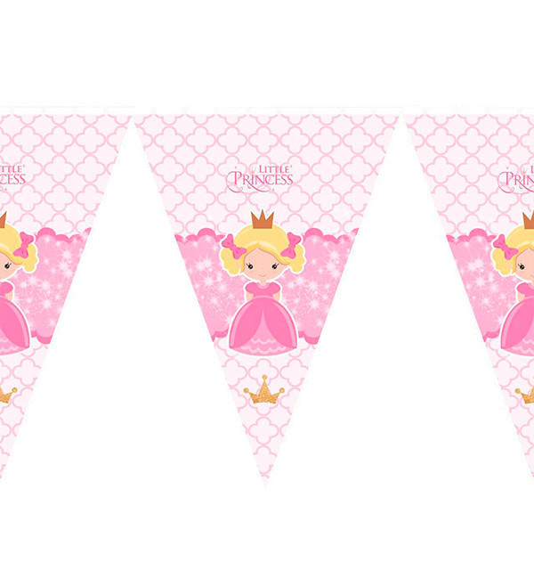 Паперова гірлянда прапорця "Маленька Принцеса", довжина - 2 м
