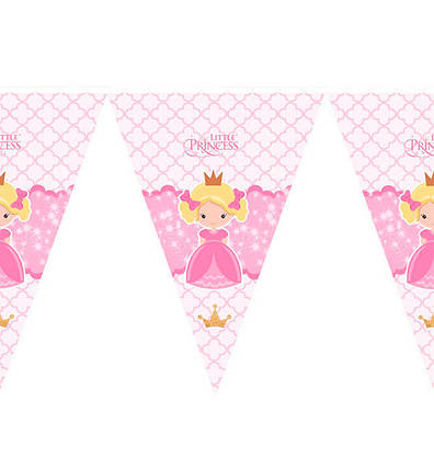 Паперова гірлянда прапорця "Маленька Принцеса", довжина - 2 м, фото 1