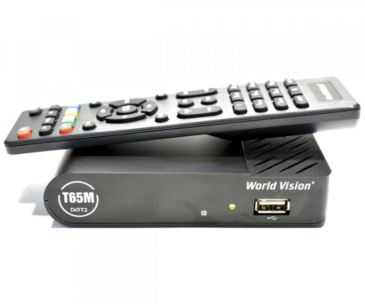 Цифровий ефірний DVB-T2 ресівер World Vision T65M, USB, Ali3821p, блок живлення 5в зовнішній