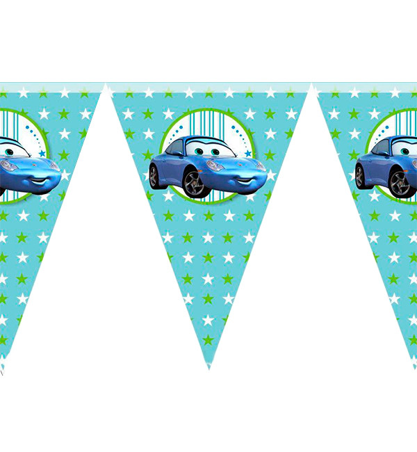 Паперова гірлянда прапорця "Машинка", довжина - 2 м