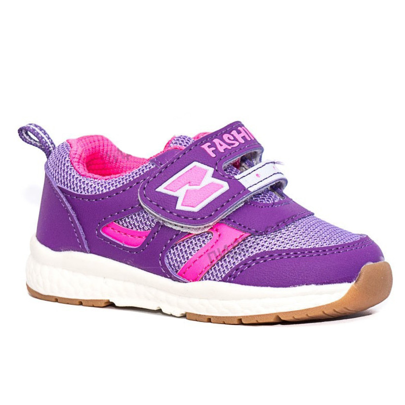 Кросівки дитячі для дівчинки спортивні з супінатором і шкіряної устілкою, 25 розмір (фіолетові), фото 1