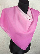 Жіноча шифонова хустка рожева з переходом 70х70 см (кв.1-9)