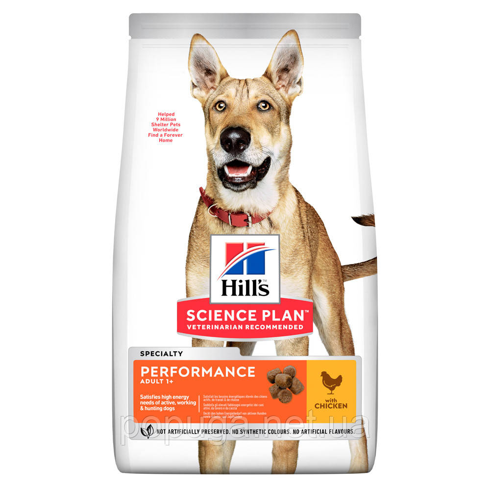 Hill's SP Canine Performance Chicken корм для активних собак з куркою, 14 кг