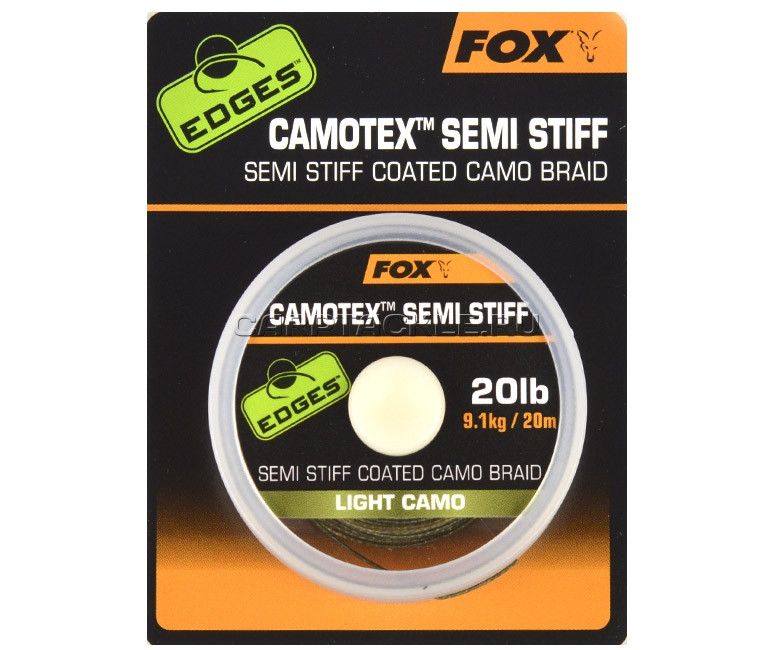 Поводочний матеріал в оплетке Fox Camotex Semi Stiff - 20lb