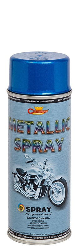 Аерозольна фарба METALLIC NIEBIESKI Голубий металік "Champion" 400 мл., фото 1