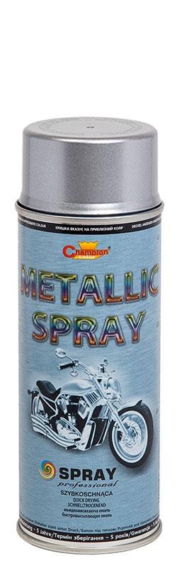 Аерозольна фарба METALLIC SREBRNY Сріблясто-хромовий металік "Champion" 400 мл.