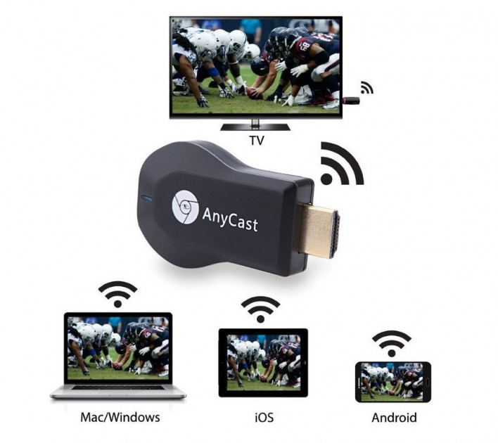 Медиаплеер ресивер AnyCast M9 Plus для телевизоров и проекторов HDMI TV Stick с Wi-Fi модулем - фото 2 - id-p1066715495