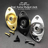 Овальний вхід роз'ємом гніздо для електрогітари Telecaster Ibanez Shur LTD ESP хром, фото 3