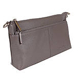 Шкіряна сумочка клатч сірого кольору, фото 2