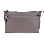 Шкіряна сумочка клатч сірого кольору, фото 4