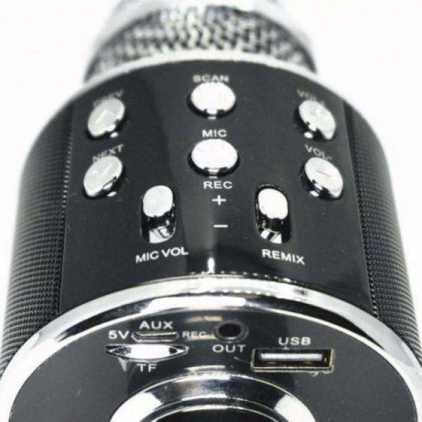Детский Беспроводной микрофон караоке Wster WS858 портативный USB микрофон диско караоке светящийся - фото 5 - id-p1065590349