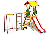 Ігровий Комплекс Стандарт М1 2970х2800х2700 (Гойдалки, Гірка, Башта, Труба, Шведська Драбина, шина, дах)., фото 6
