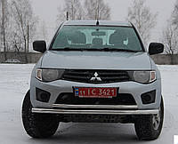 Защита переднего бампера (ус двойной) Mitsubishi L-200 2006-2015