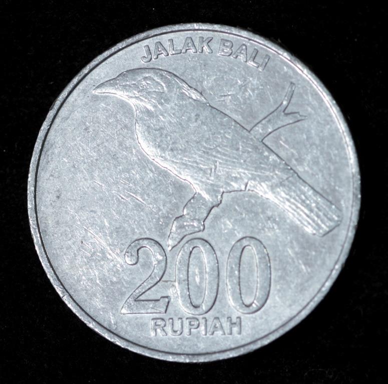 Монета Індонезії 200 рупій 2003 р. Балійскій шпак, фото 1