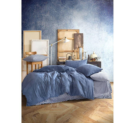 Постільна білизна Cotton Box DENIM LACIVERT полуторний, фото 1