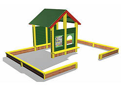 Ігровий майданчик пісочниця ХАТКА 2000х2000х1800. Колір на вибір