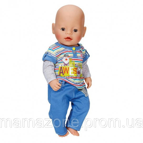 Детская Игровая Одежда для Куклы Бэби Борн Костюм для мальчика синий с ...