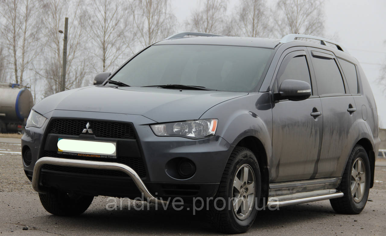 Кенгурник без гриля (захист переднього бампера) Mitsubishi Outlander XL 2010-2012