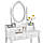 Туалетний столик Vanesа білий з дзеркалом і стільчиком Трюмо в спальню, фото 3