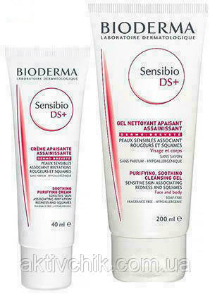 Набір Bioderma Sensibio Крем D. S.+ 40 мл + Гель очищає D. S.+ 200 мл