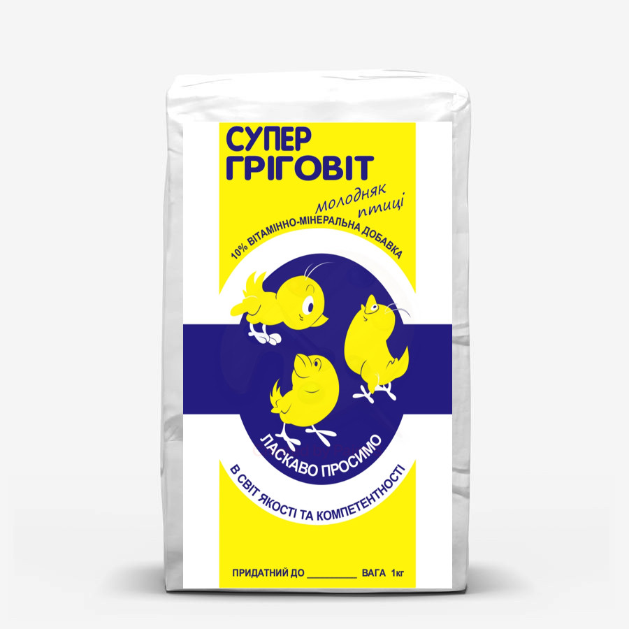 Премікс Гріговіт 1% ПМК-2 для молодняка курей, 9 тиж. і старше, ПМК-2, фото 1
