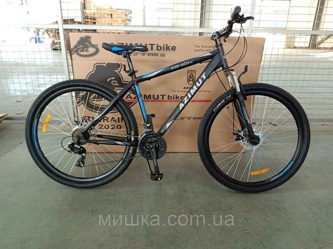 Велосипед гірський Spark 29" AZIMUT FRD, рама 19", чорно-синій, фото 1