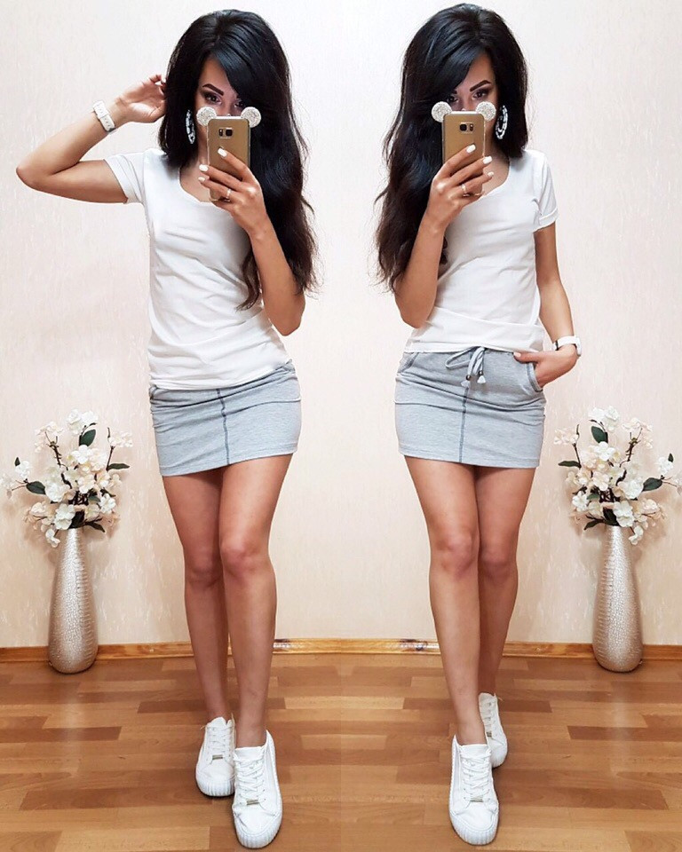 Жіночий літній костюм футболка та спідниця міні