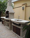 Бетонний стіл-плита для вуличного каміна-барбекю "Сицилія" з фасадом, фото 5