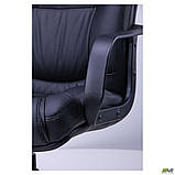 Офісне крісло АМФ Марсель Пластик чорне для керівника роботи за комп'ютером, фото 6