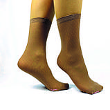 Міцні капронові шкарпетки в сіточку, 50 Den, бежевий і чорний колір, Соти, 36-40, фото 2