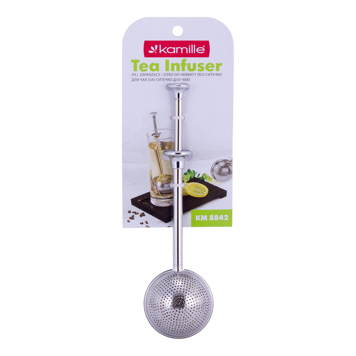 Ситечко Kamille для заварювання чаю 18,5х5см KM-8842, фото 1