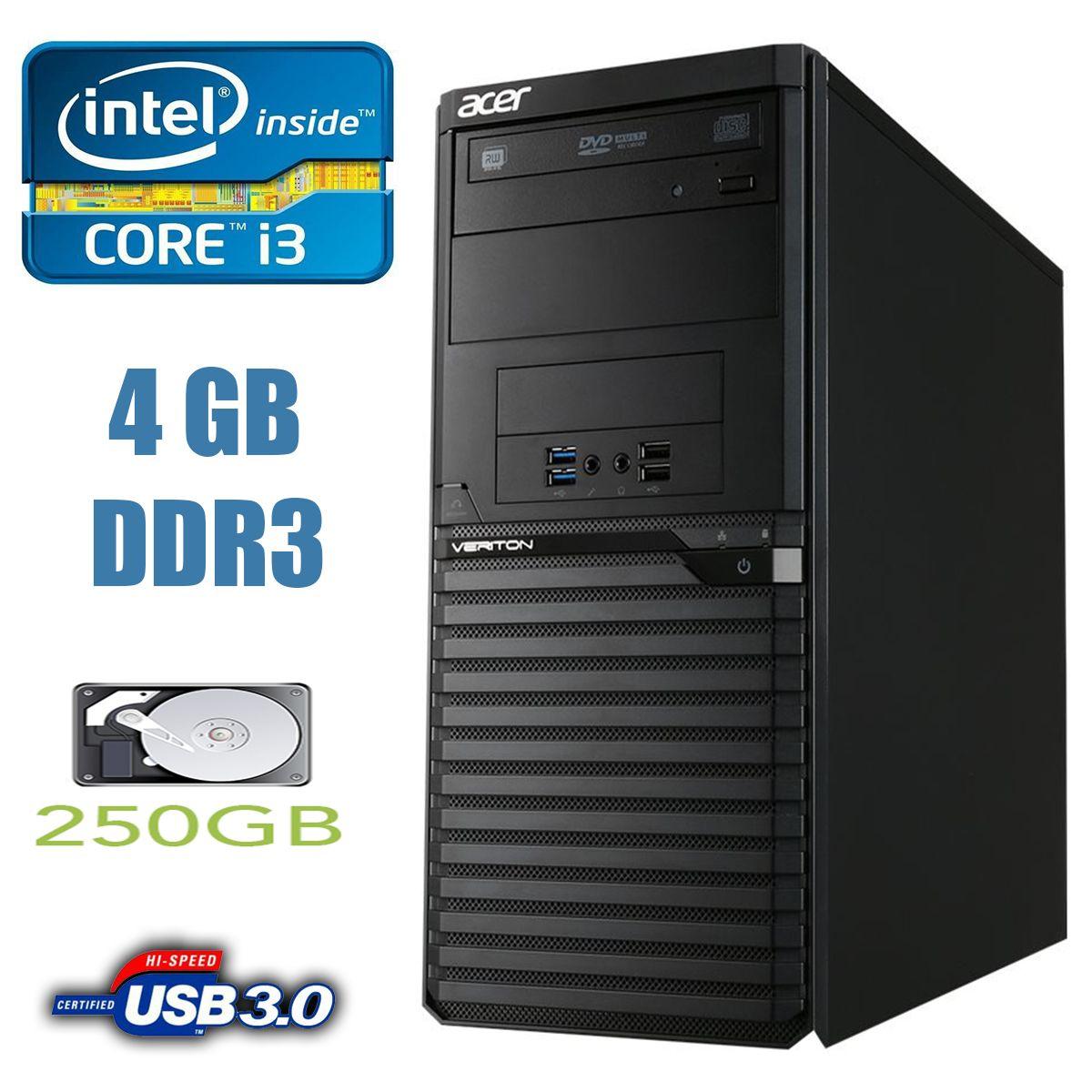 Acer Veriton M2632G Tower / Intel Core i3-4170 (2(4)ядра по 3.7GHz) / 4 GB DDR3 / 250 GB HDD