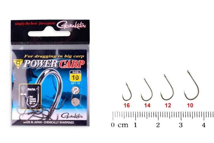 Гачок GAMAKATSU POWER CARP RING EYE NSB №16 10шт, фото 1