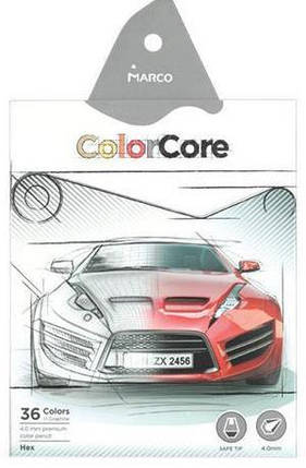 Олівці кольорові 36 кольори "MARCO" ColorCore Hex 3000-36CB KNZ, фото 1