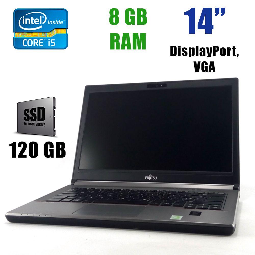 Fujitsu-Siemens LifeBook E744 / 14" (1366x768) / Intel Core i5-4200M (2(4)ядра по 2.5 - 3.1GHz) / 8GB DDR3 / 120GB SSD / DisplayPort, VGA, WebCamera
