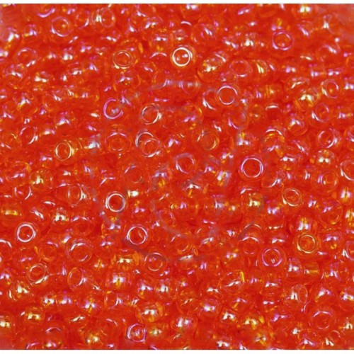 Бісер  Чехія №91050 малиновий, прозорий, райдужний, фото 1