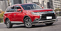 Защита переднего бампера (ус двойной) Mitsubishi Outlander 2016+