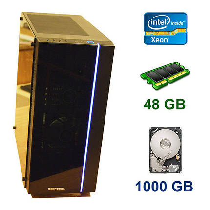 Midi-Tower/2x Intel Xeon X5675 (6 (12) ядер по 3.06 — 3.46 GHz) / 48 GB DDR3 / 1000 GB HDD / Блок живлення 550 WT, фото 2