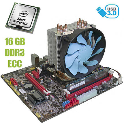 Материнська плата E5-3.5 / socket LGA2011 з процесором Intel Xeon E5-2640 / 6(12) ядра по 2.5-3.0 GHz / 15Mb cache і 16GB DDR3 ECC RAM, фото 2