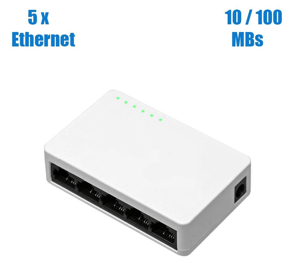 Мережевий комутатор/5х Ethernet 10-100MBs / IEEE 802,3, IEEE 802,3 u, IEEE 802,3 ab, IEEE 802,3 x