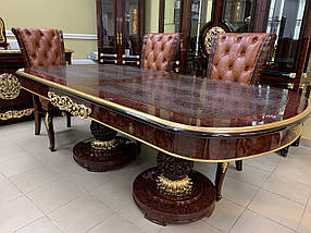 Стіл 190(240) см обідній овальний розкладний коричневий Версаль, фото 4